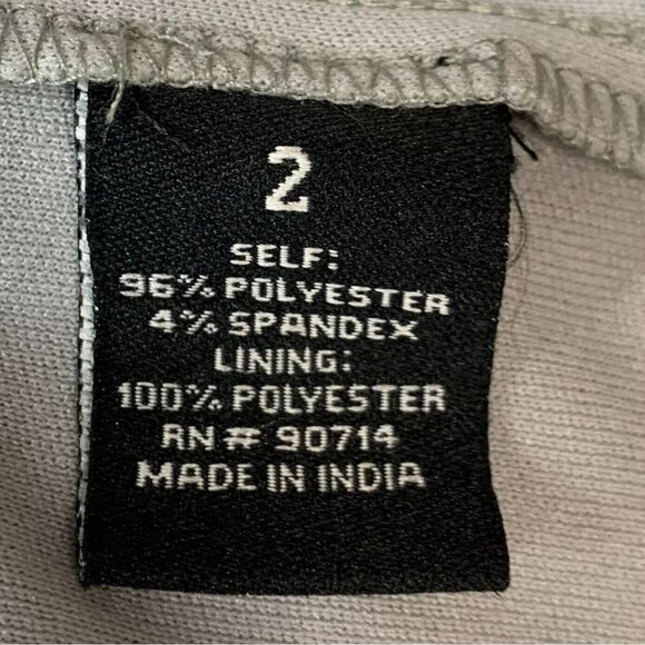 MSK Shift Dress Size 2 Silver Gray Floral Sleeveless Foil Belted Trim Women New - Picture 10 of 11